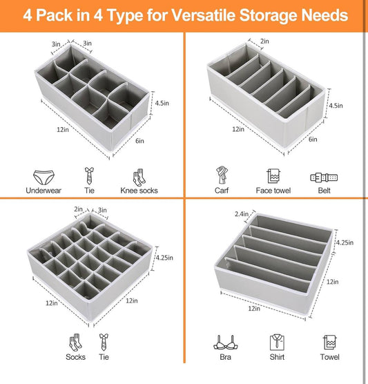 Organizador de ropa interior set x 4